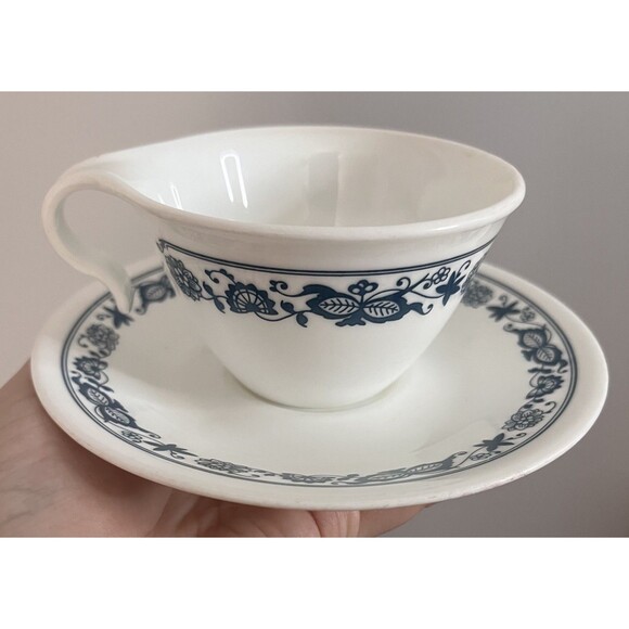 Vtg Corelle Old Town Blue 8 Pc Set Plates Saucers Cups Replacement Dishes - Picture 7 of 8